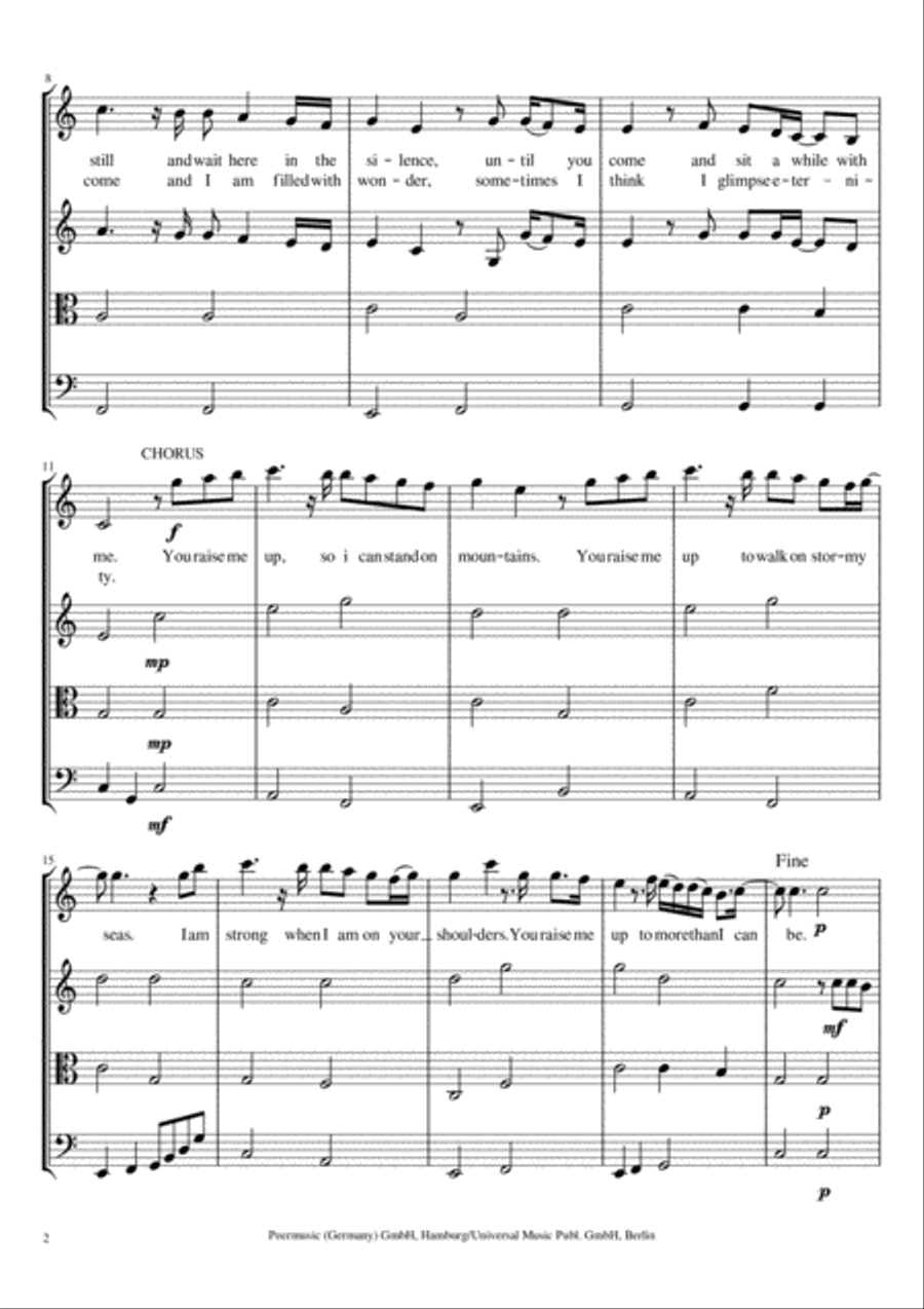 You Raise Me Up You Raise Me Up String Quartet scores gallery preview page 2
