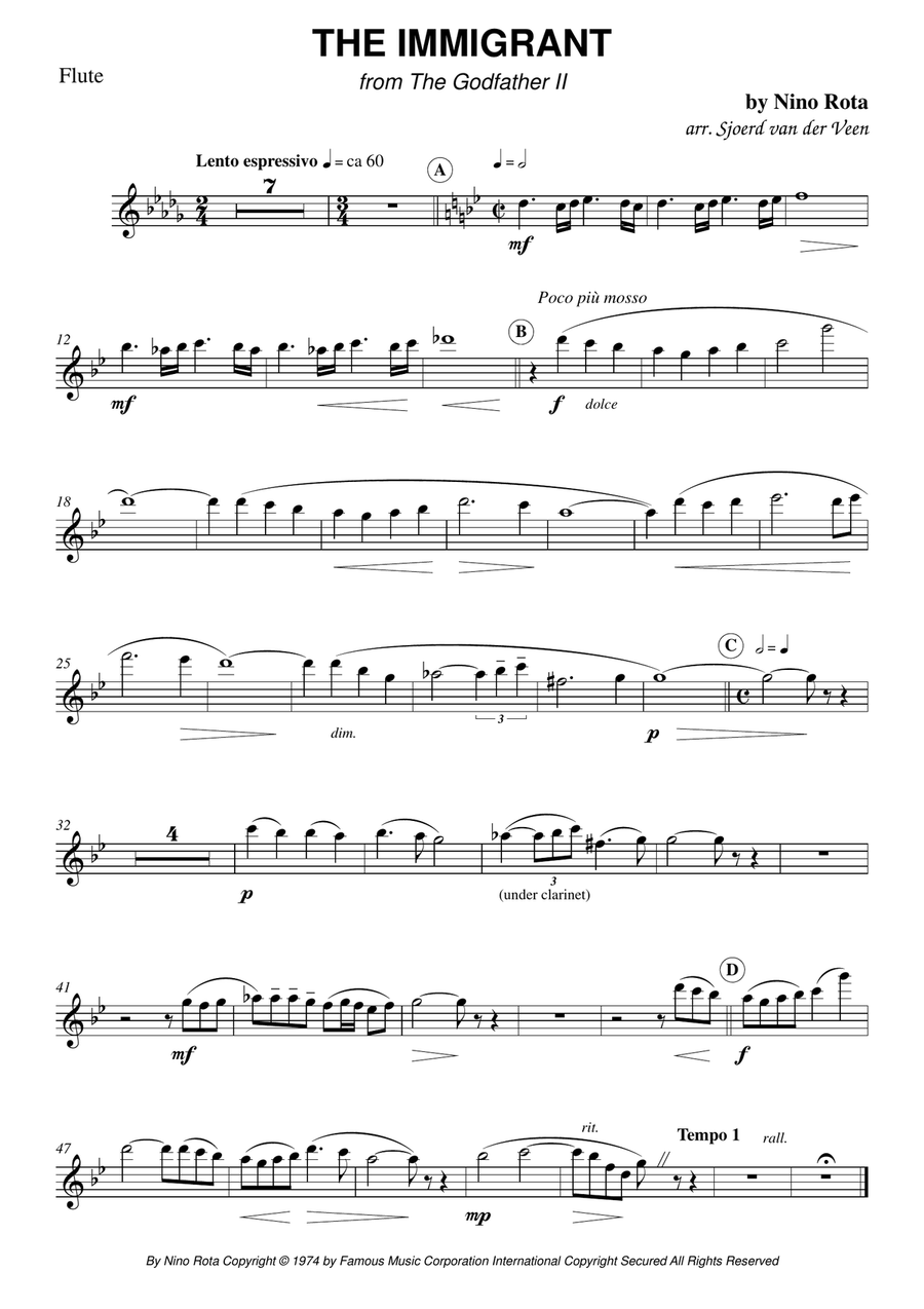 Part Ii/immigrant Theme Woodwind Quintet scores gallery preview page 5