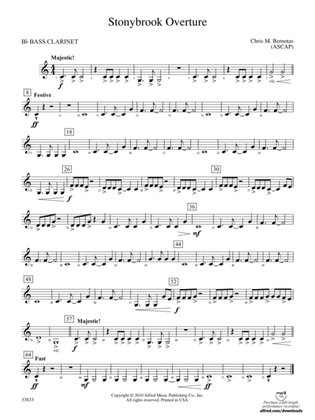 Stonybrook Overture: B-flat Bass Clarinet