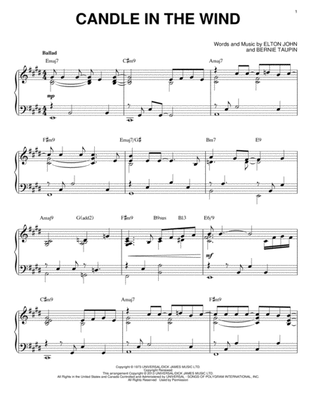 Book cover for Candle In The Wind [Jazz version] (arr. Brent Edstrom)
