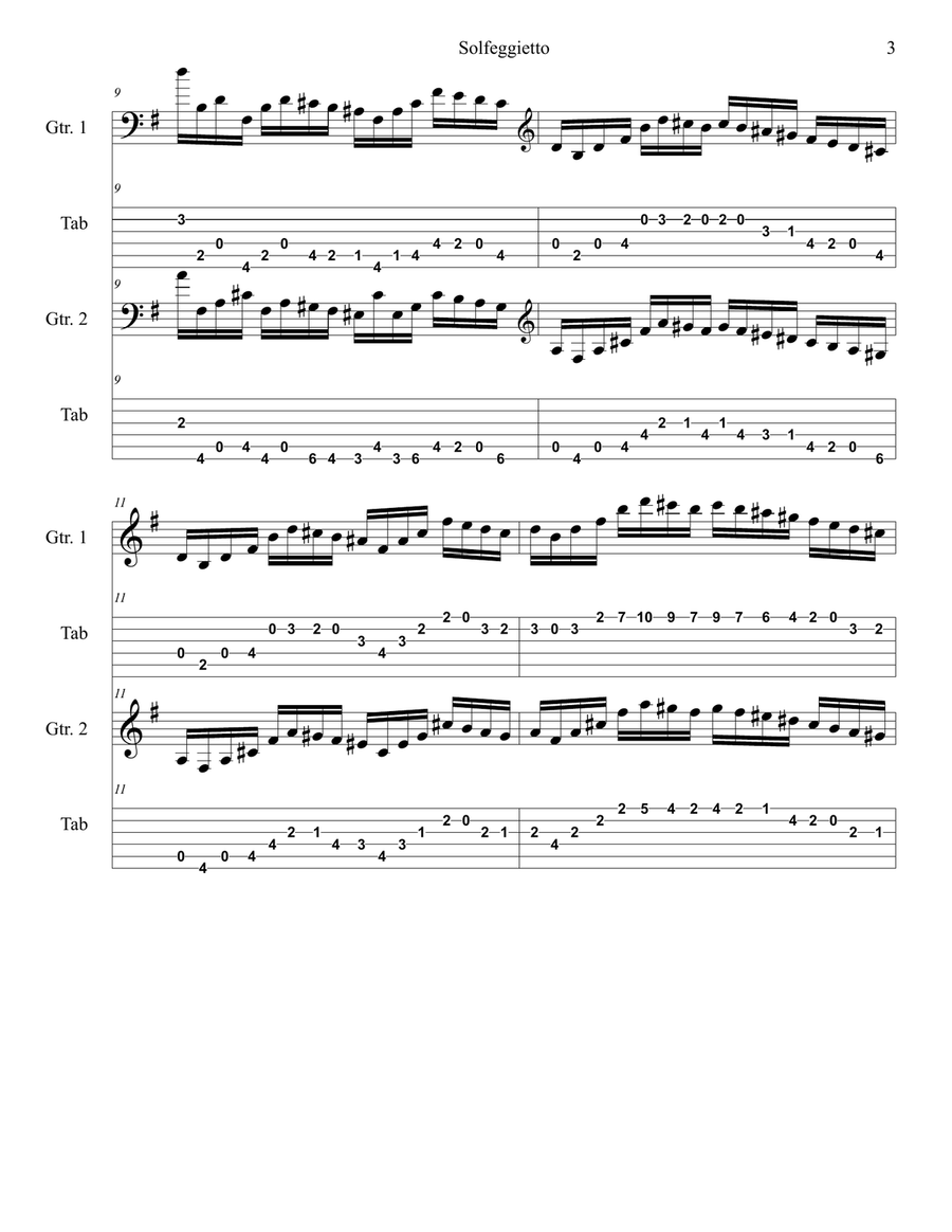Solfeggietto Classical Guitar scores gallery preview page 3