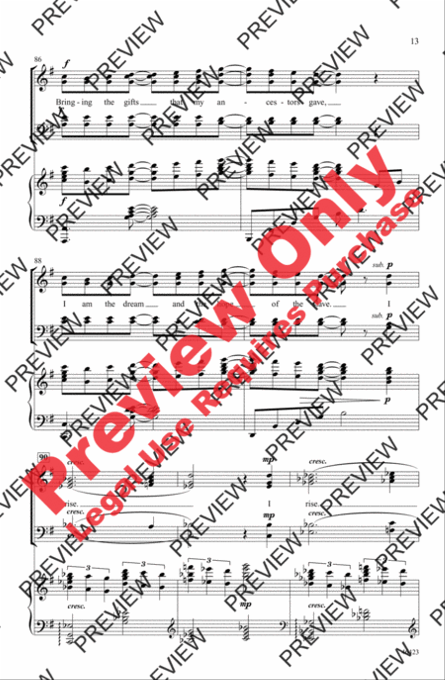 Still I Rise 4-Part scores gallery preview page 13