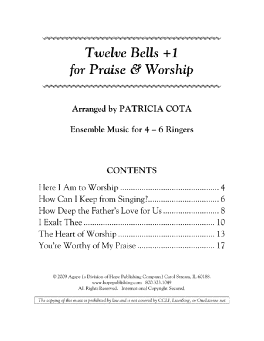 Twelve Bells +1 for Praise and Worship-Digital Download Handbell Choir scores gallery preview page 2