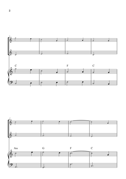 Amazing Grace • super easy violin duet sheet music with piano accompaniment (and chords) image number null