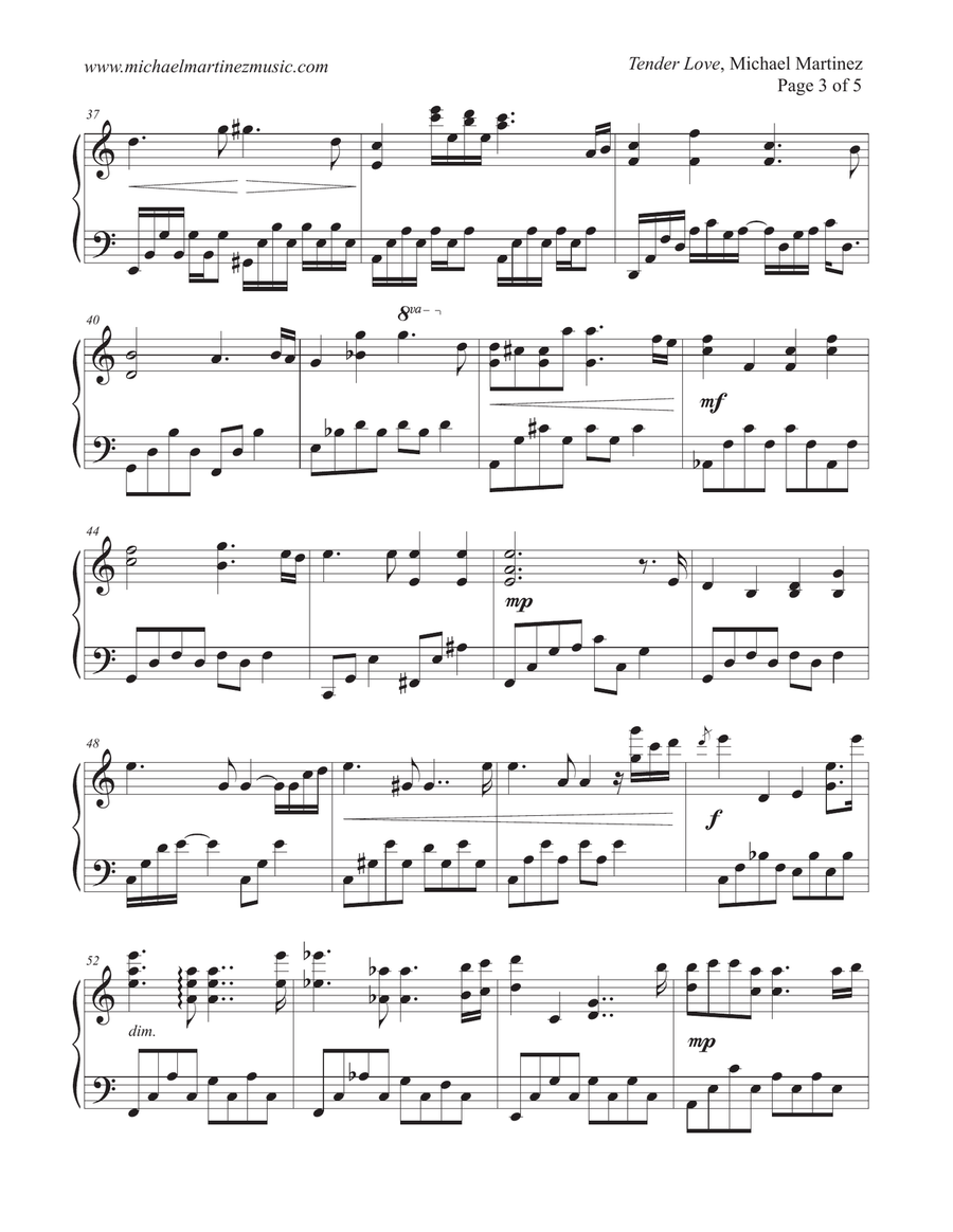 Tender Love - original piano solo (New Age) Piano Solo scores gallery preview page 3