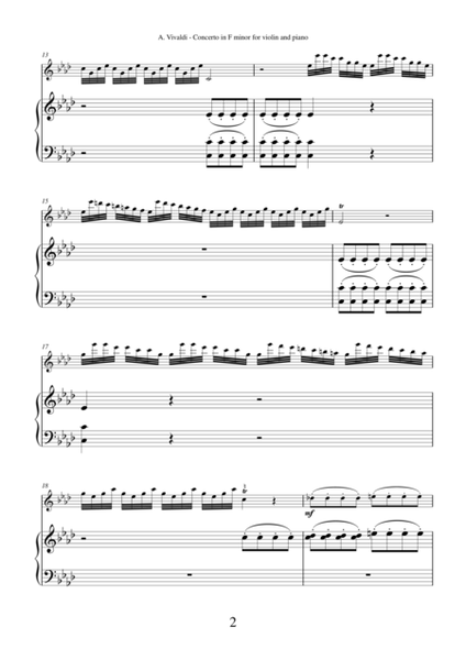 Concerto "Winter" (NEW EDITION) by Antonio Vivaldi for violin and piano