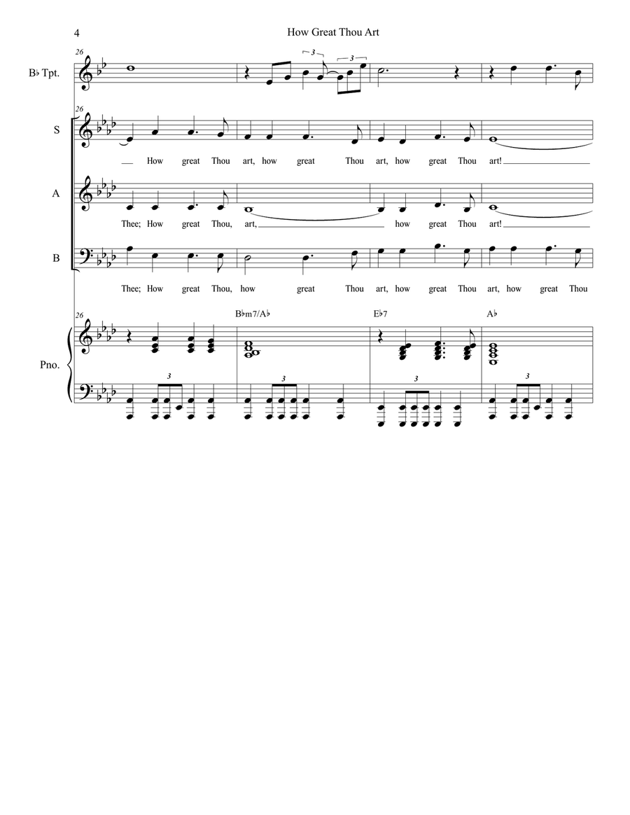 How Great Thou Art 3-Part scores gallery preview page 4