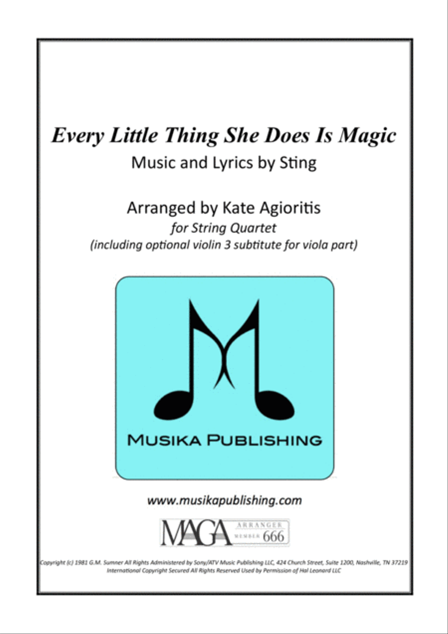 Every Little Thing She Does Is Magic String Quartet scores gallery preview page 1