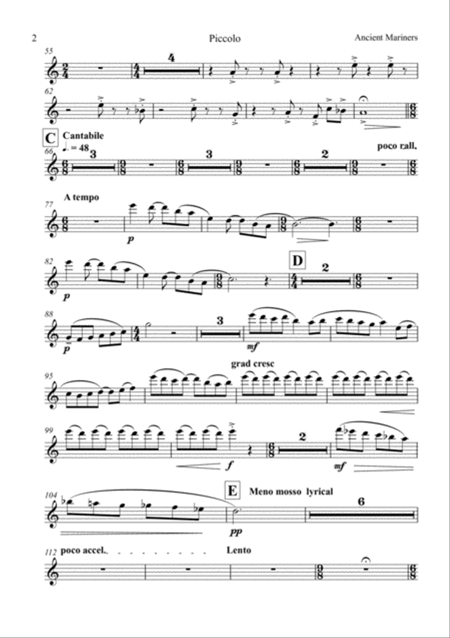 Ancient Mariners Instrument Parts Concert Band scores gallery preview page 2