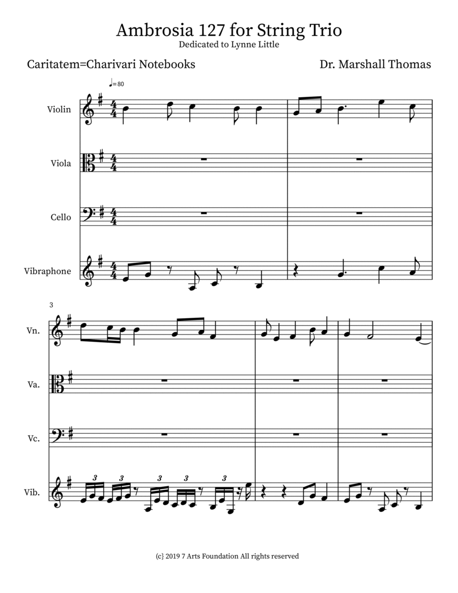 Ambrosia 127 for String Trio String Trio scores gallery preview page 1