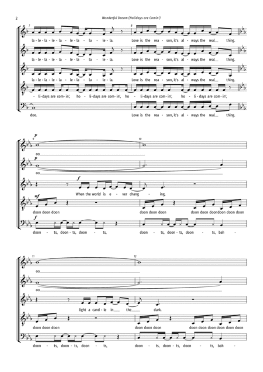 Wonderful Dream (holidays Are Coming) Divisi scores gallery preview page 2