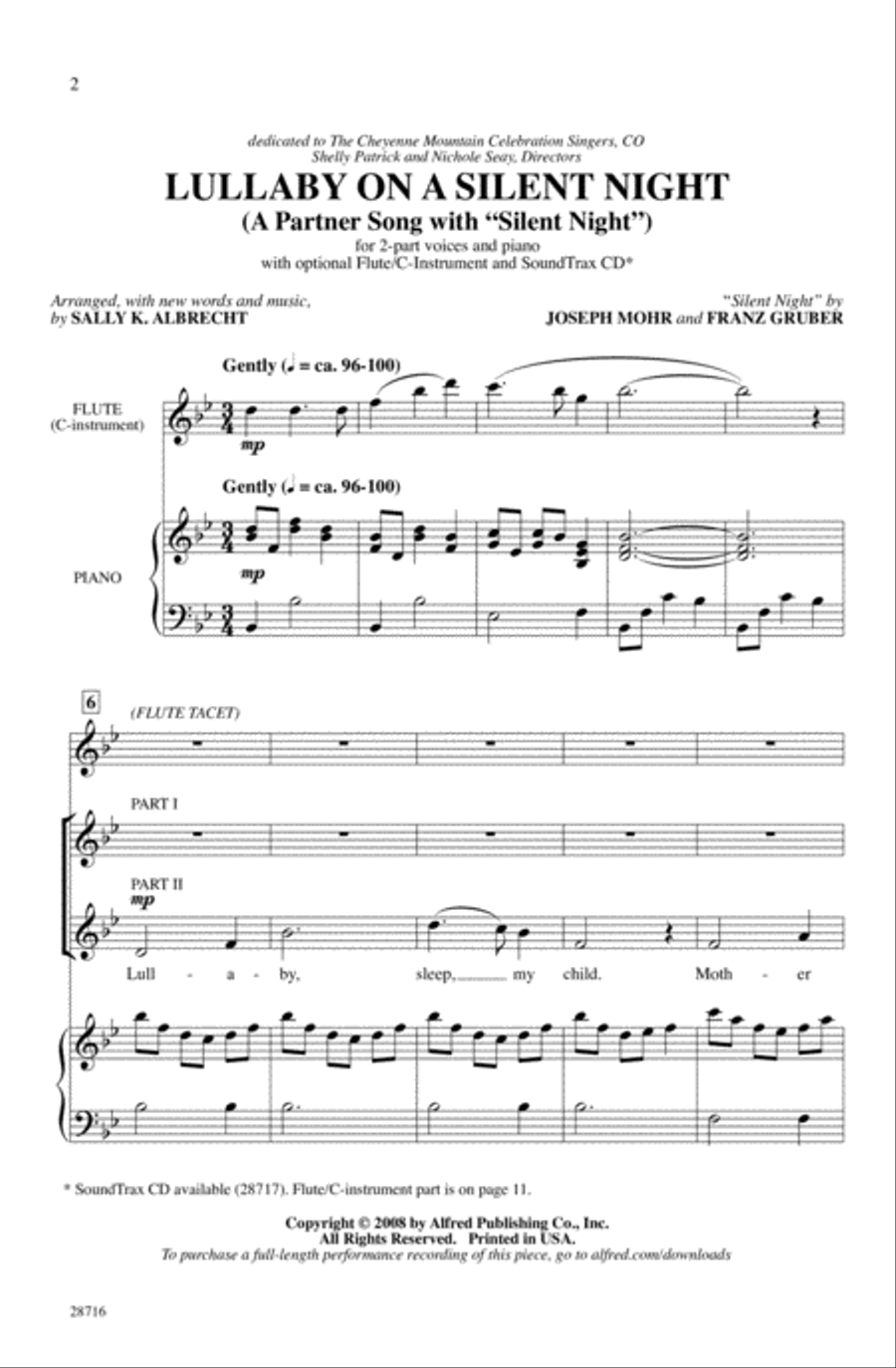 Lullaby on a Silent Night 2-Part scores gallery preview page 1