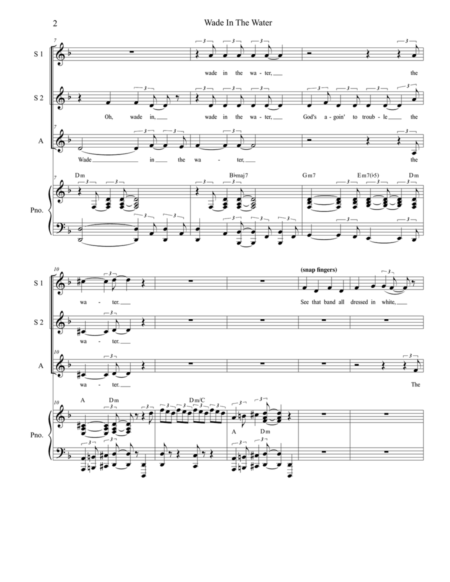 Wade In The Water (for SSA) SSA scores gallery preview page 2