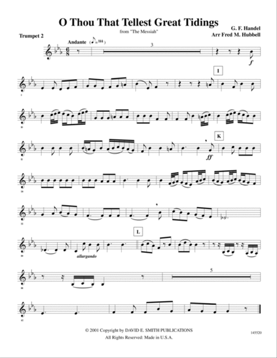 O Thou That Tellest G/Tid'gs Brass Quintet scores gallery preview page 5