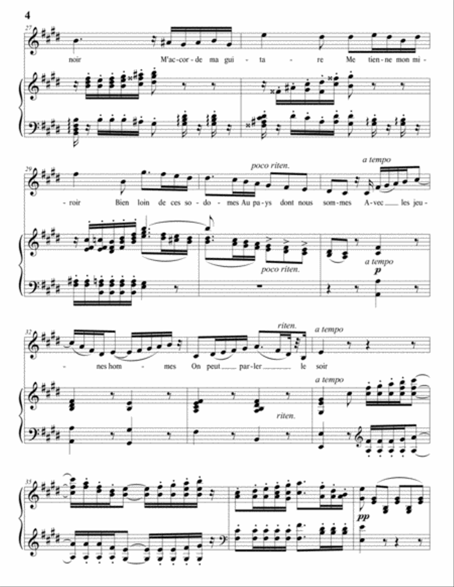 BERLIOZ: La captive (transposed to E major) Voice scores gallery preview page 5