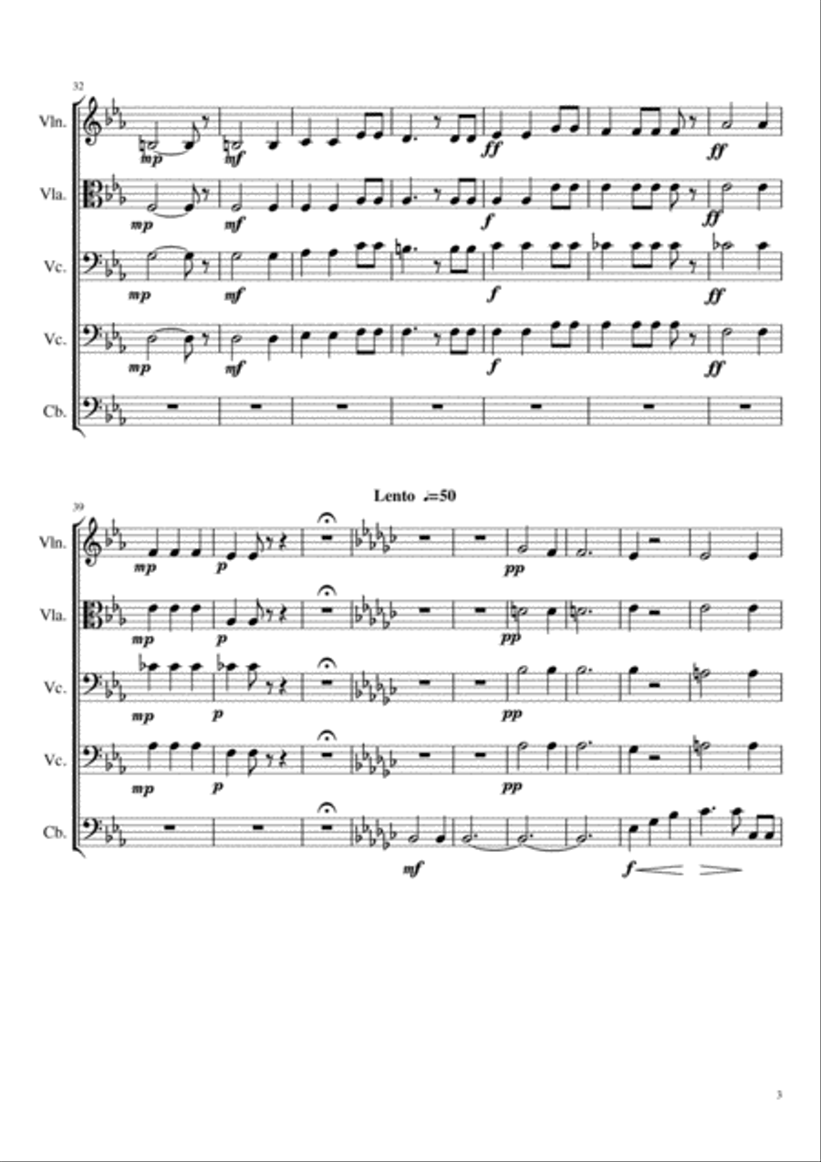 Do Not Cast Me Off in Time of Old Age - For String Quintet String Quartet scores gallery preview page 3