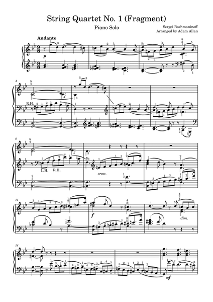 String Quartet No. 1 (Fragment)
