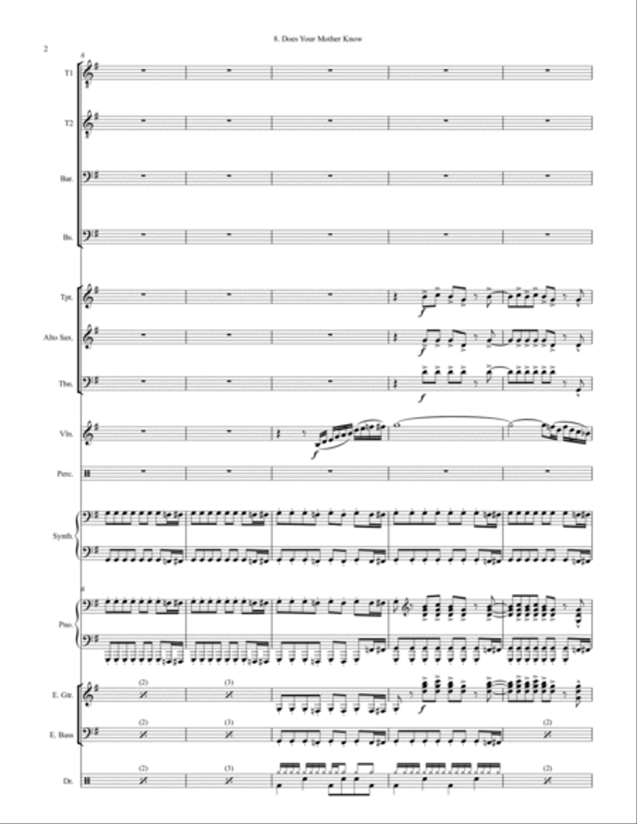 Does Your Mother Know Large Ensemble scores gallery preview page 2