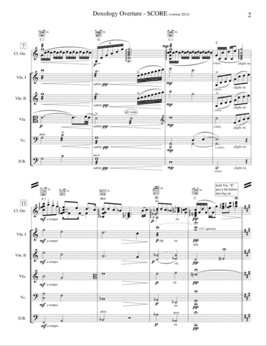 Doxology Overture (Guitar & String Orchestra) String Orchestra scores gallery preview page 3