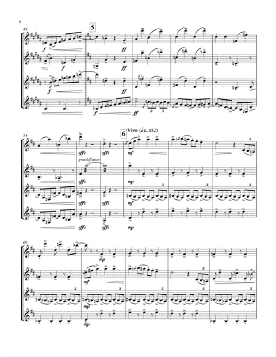 Rhapsody In Blue Woodwind Quartet scores gallery preview page 6