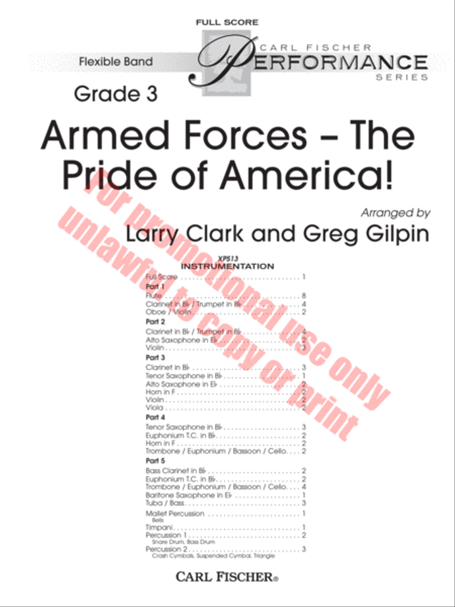 Armed Forces The Pride of America! Concert Band scores gallery preview page 2