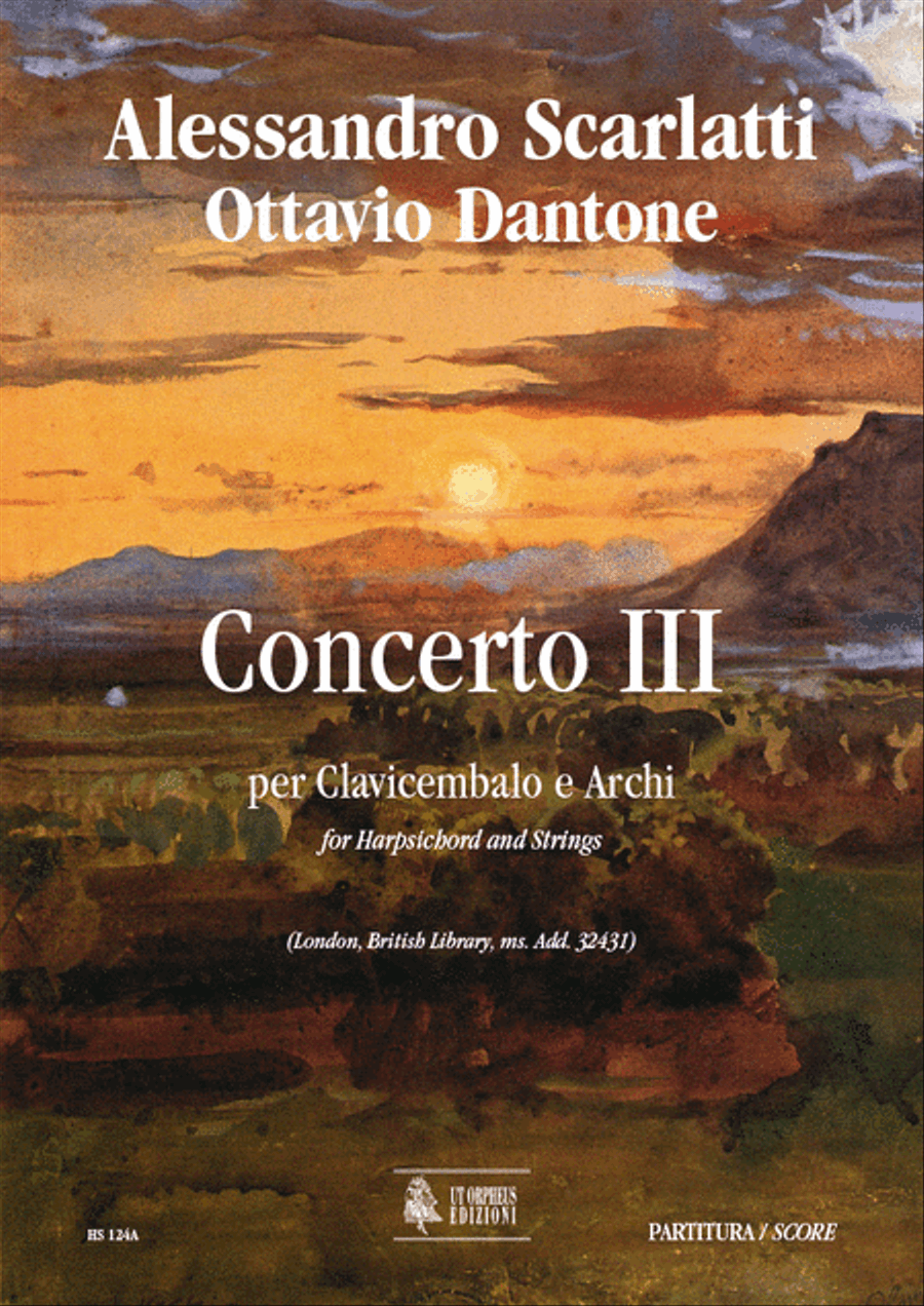 Concerto III (London, British Library, ms. Add. 32431) for Harpsichord and Strings Orchestra scores gallery preview page 1