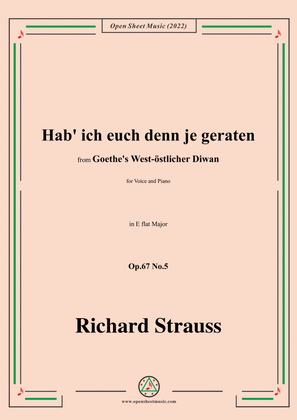Book cover for Richard Strauss-Wanderers Gemütsruhein c minor,Op.67 No.6,for Voice and Piano