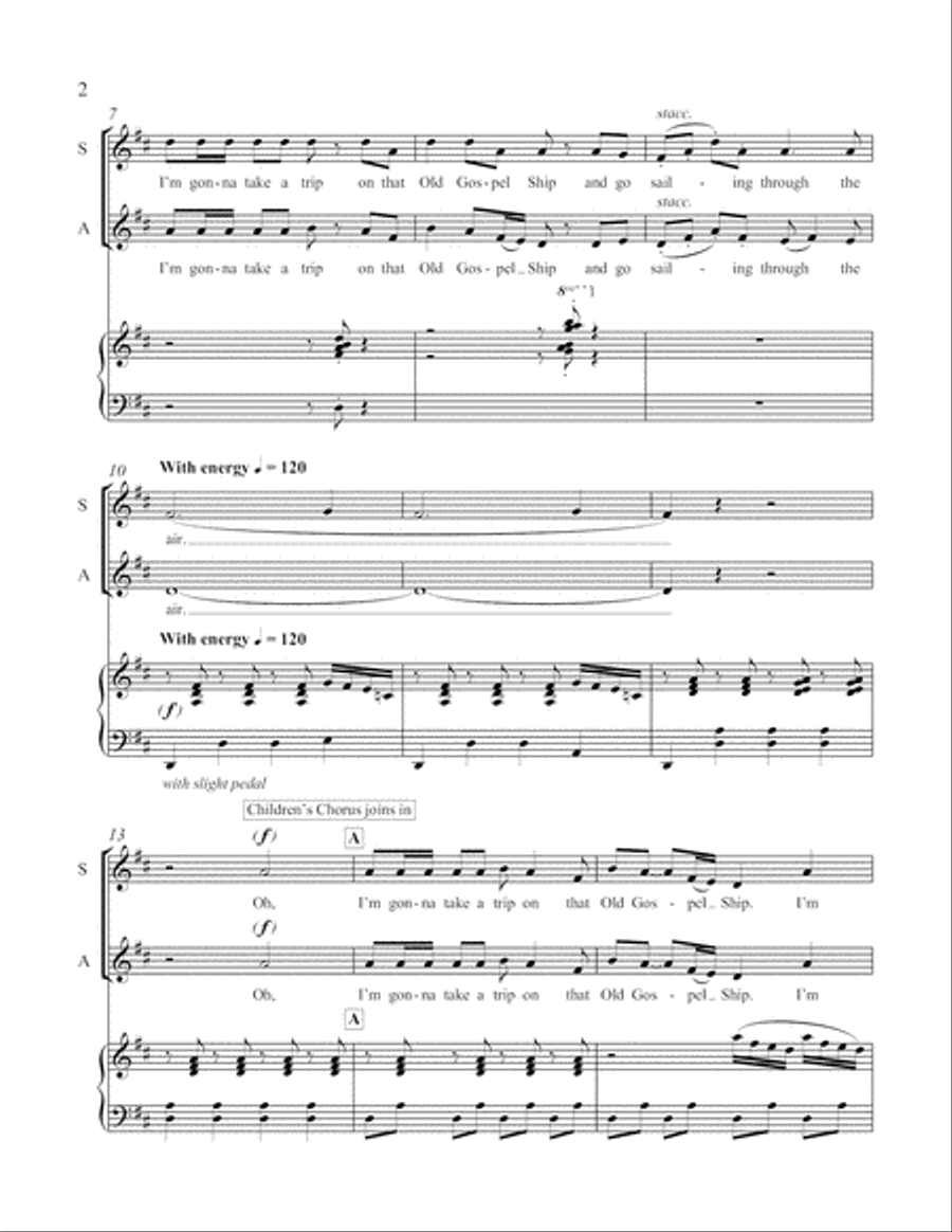 Gospel Songs: The Gospel Ship SSA scores gallery preview page 3