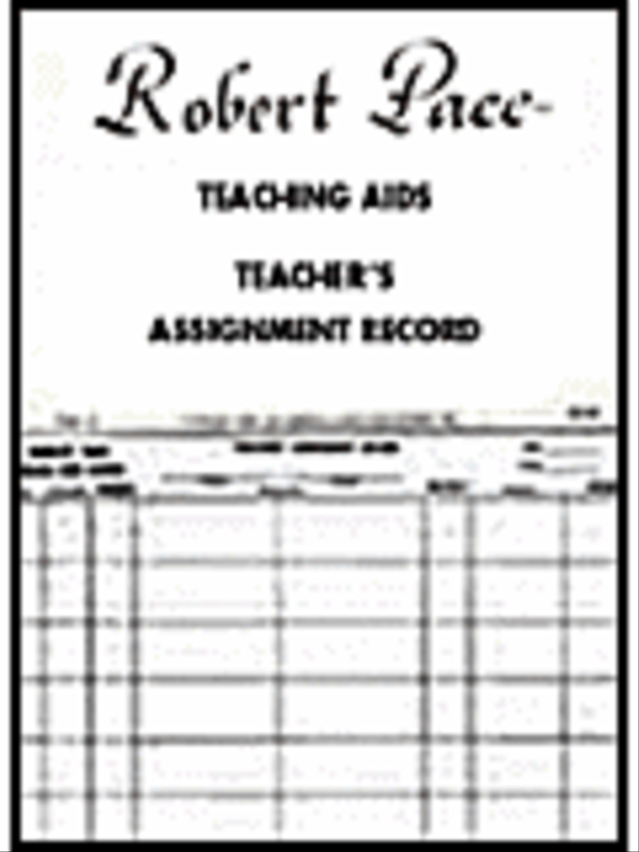 Teaching Aids, Teacher's Assignment Record