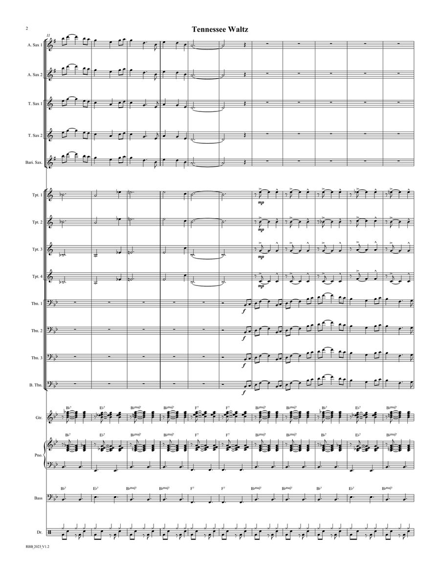 Tennessee Waltz Tennessee Waltz Jazz Ensemble scores gallery preview page 2