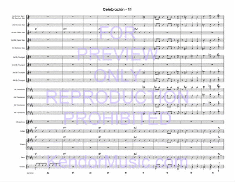 Celebracion (Full Score) Jazz Ensemble scores gallery preview page 12