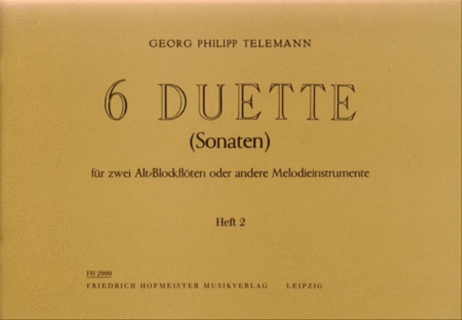 6 Duette (Sonaten) 6 Duette (Sonaten) Alto Recorder scores gallery preview page 1