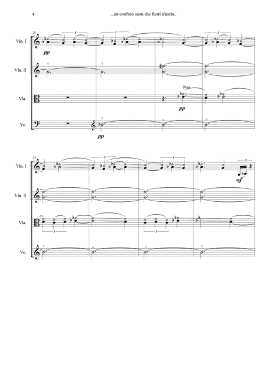 Matteo Manzitti: …UN CONFUSO SUON CHE FUORI N'USCIA.. (ES-22-040) String Quartet scores gallery preview page 6