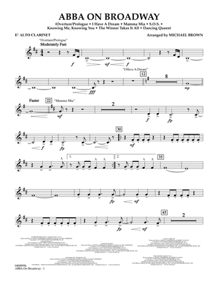 Book cover for ABBA on Broadway (arr. Michael Brown) - Eb Alto Clarinet