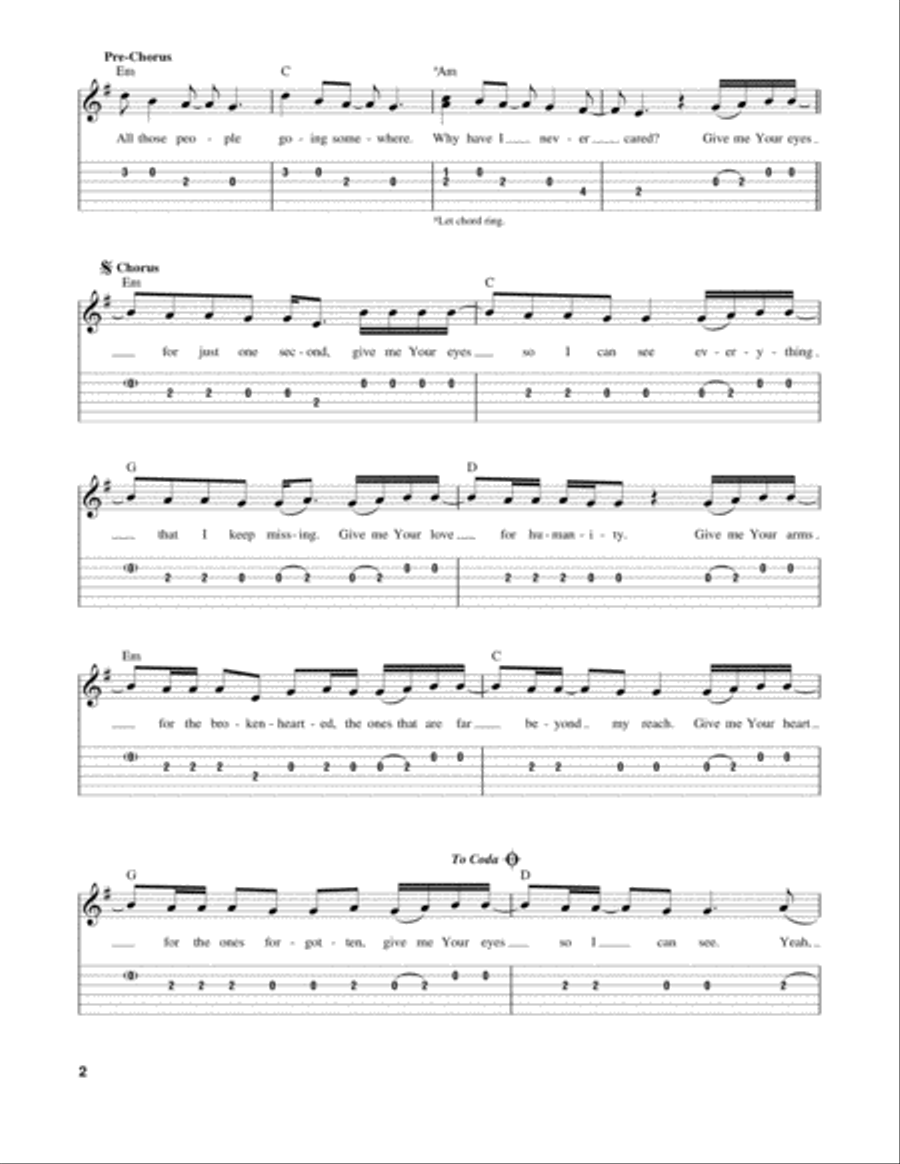 Give Me Your Eyes Acoustic Guitar scores gallery preview page 2