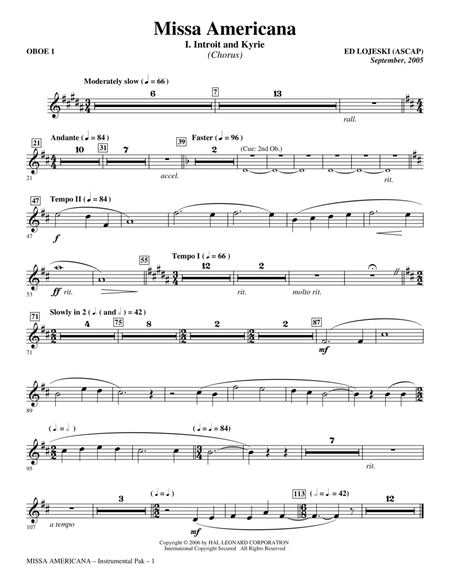 Missa Americana - Oboe 1