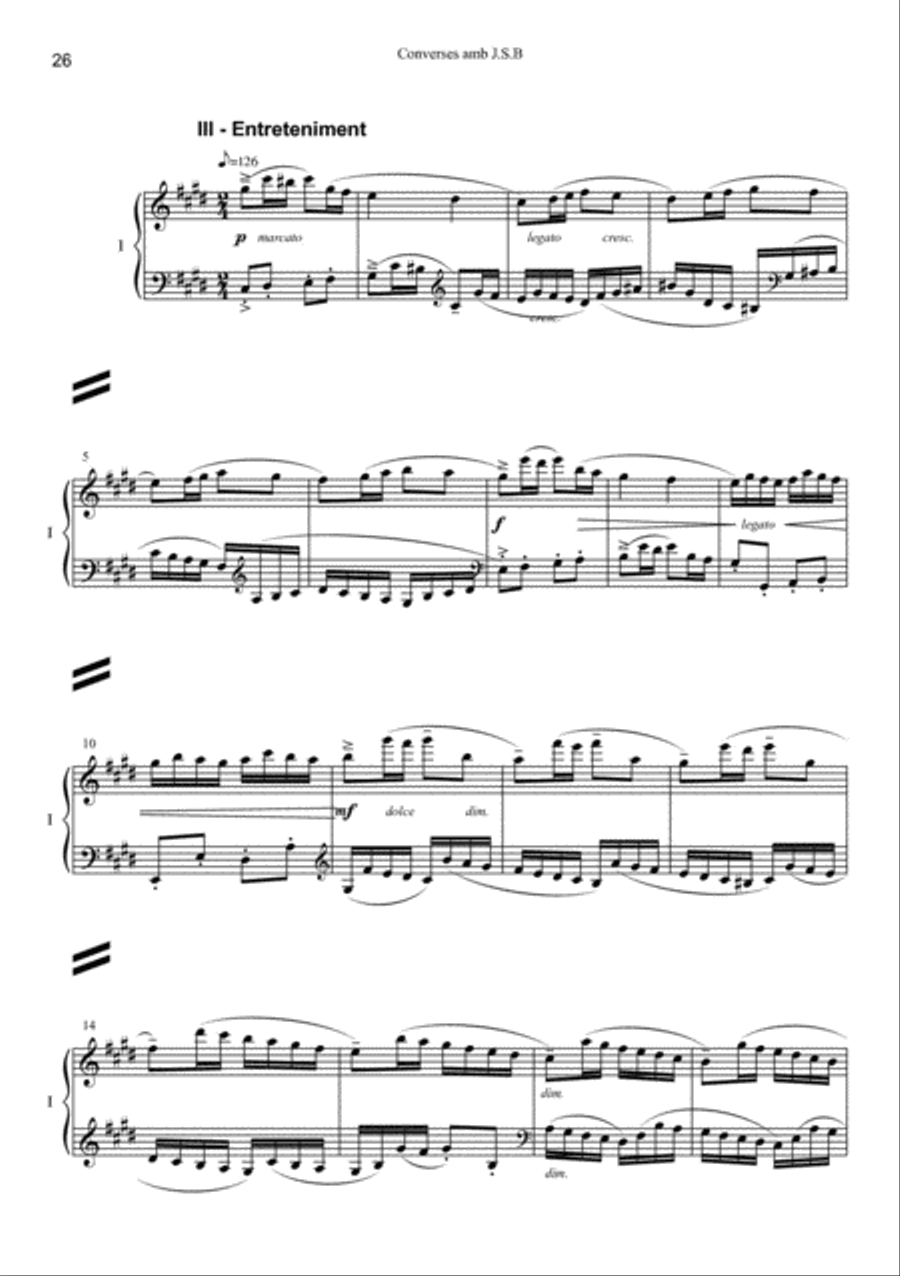 Converses amb J. S. Bach for Mixed Choir (SATB) and Two Pianos 4-Part scores gallery preview page 4