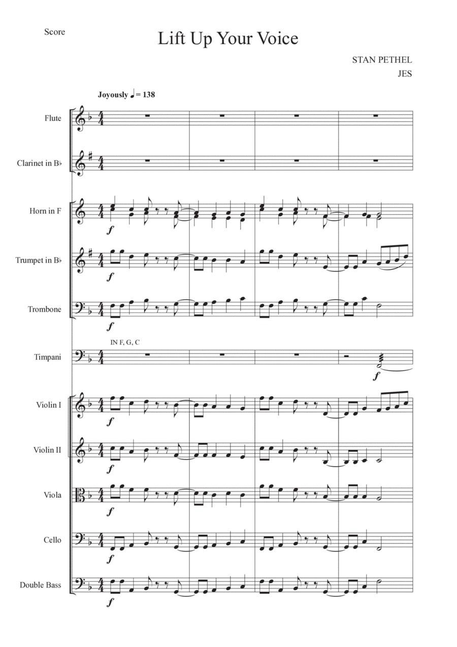 Lift Up Your Voice - Score Only Chamber Music scores gallery preview page 1