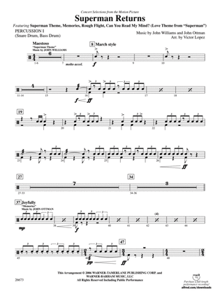 Superman Returns, Concert Selections from: 1st Percussion