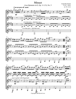 Minuet (Guitar Quartet) - Score and Parts