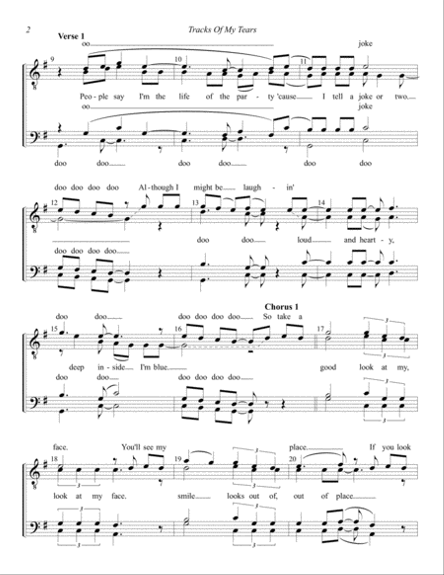 The Tracks Of My Tears TTBB scores gallery preview page 2