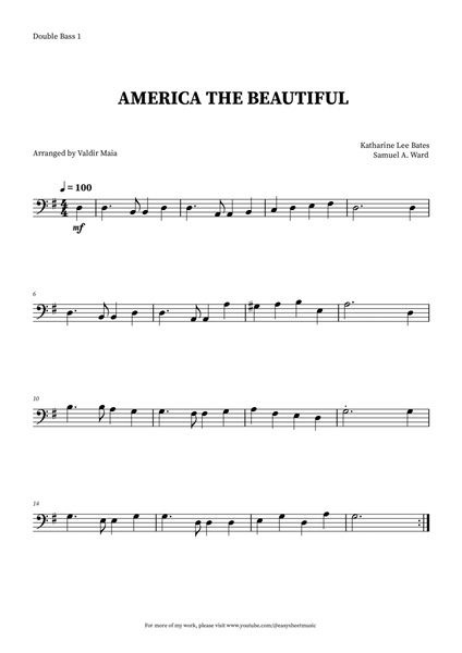 America The Beautiful - Double Bass image number null