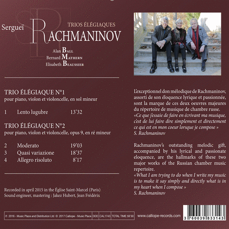 Rachmaninov: Trios Elegiaques, Nos. 1 & 2