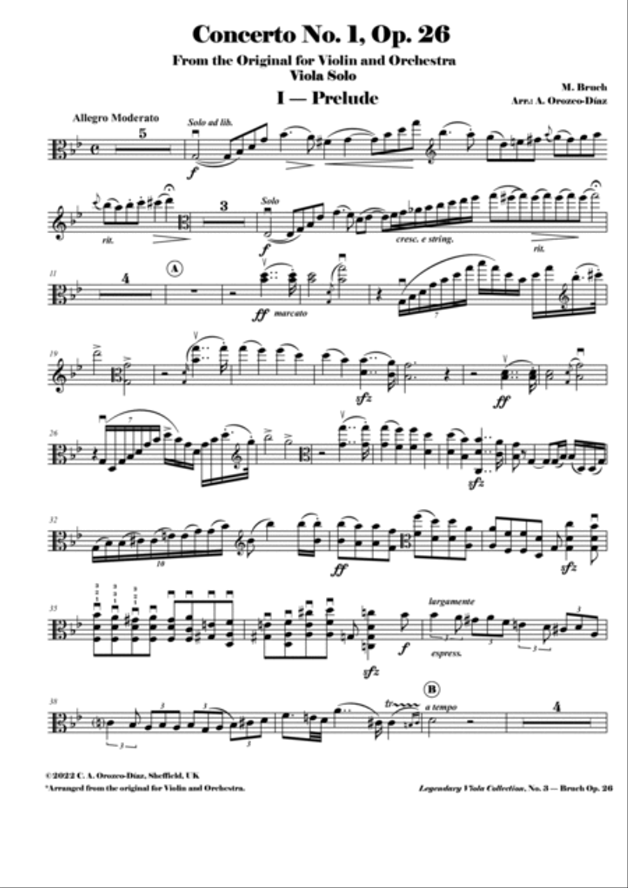 Bruch - Viola Concerto No. 1, Op. 26 - Legendary Viola Collecton - No. 3 Viola Solo scores gallery preview page 2