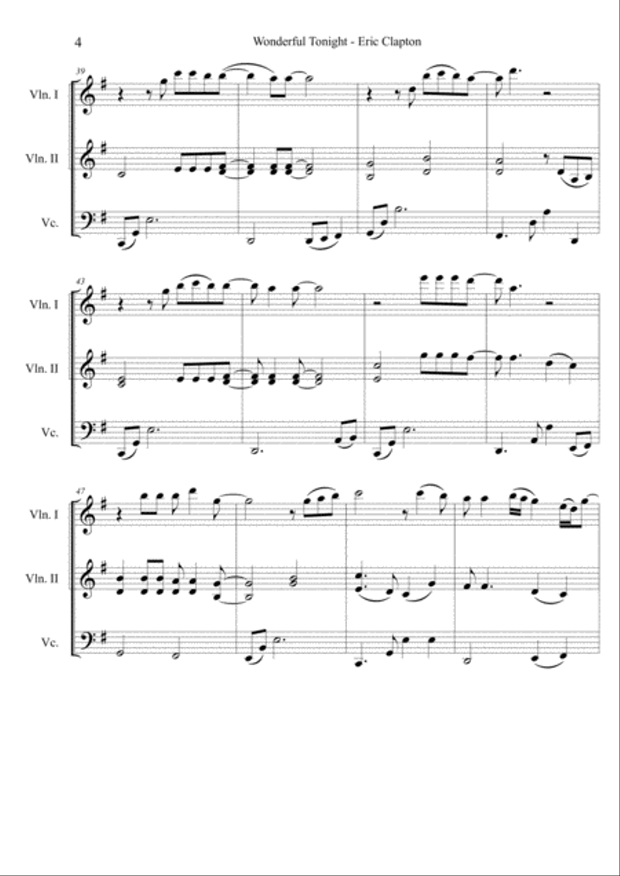 Wonderful Tonight String Trio scores gallery preview page 4