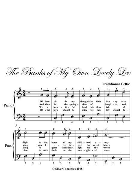 Banks of My Own Lovely Lee Easiest Piano Sheet Music