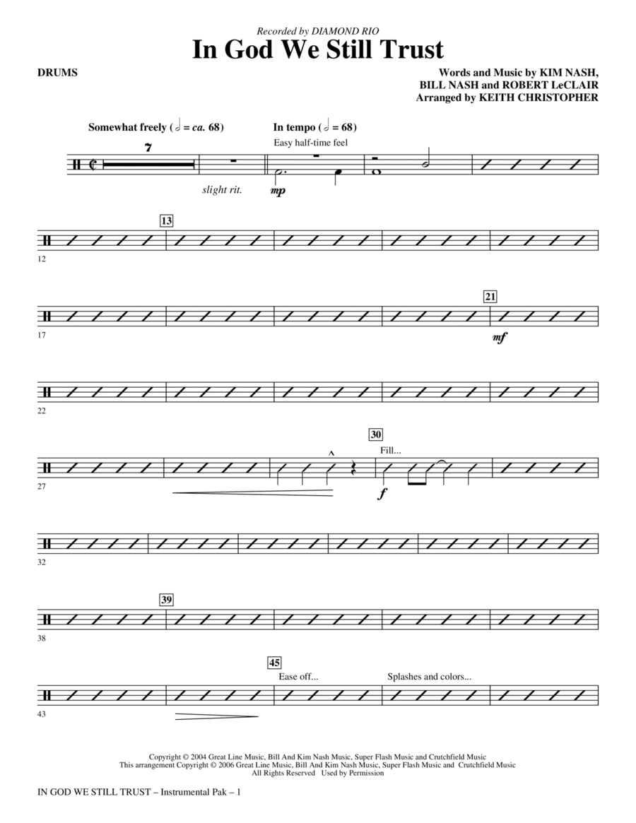 In God We Still Trust - Drums Choir scores gallery preview page 1