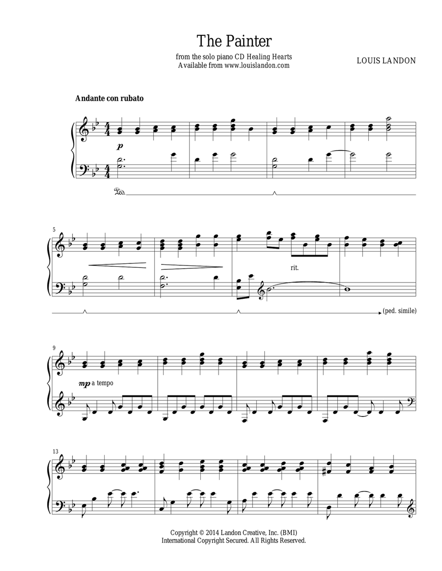 The Painter Piano Solo scores gallery preview page 1