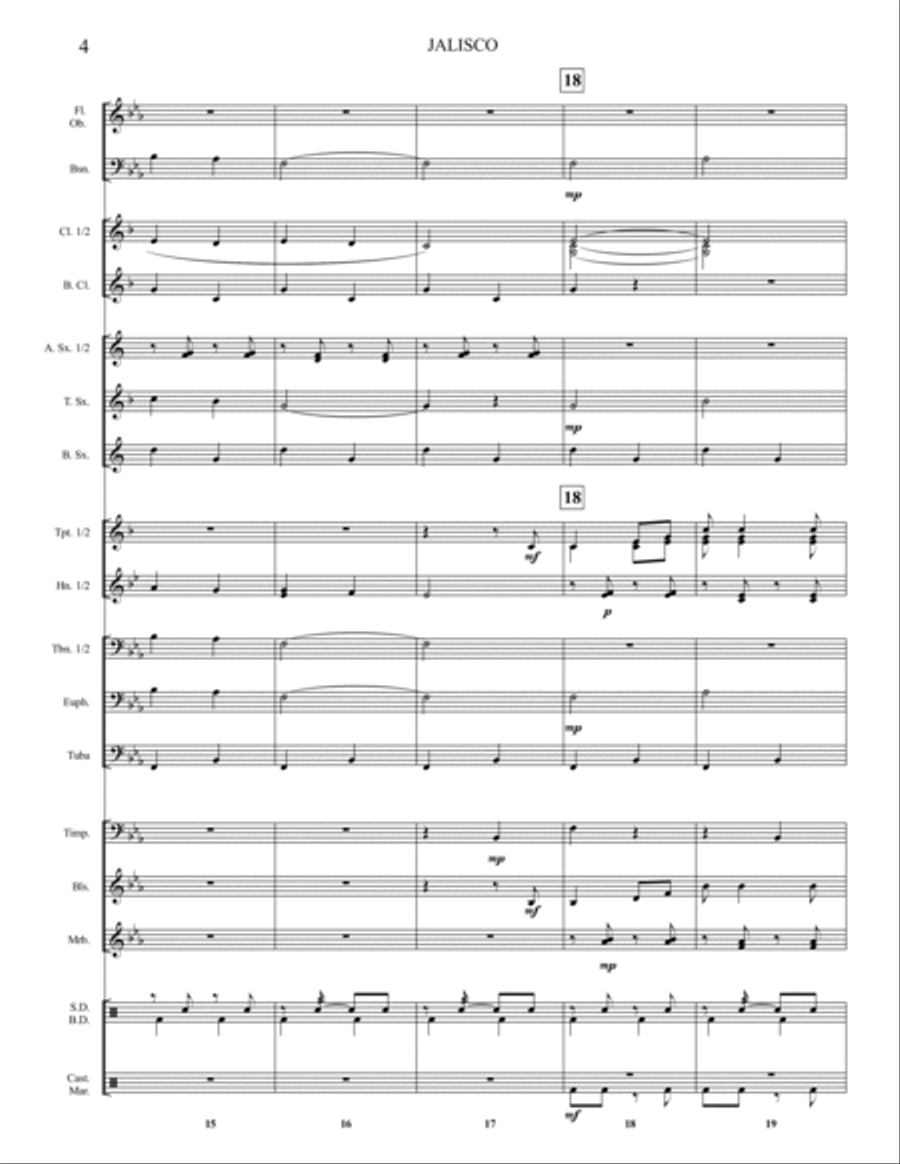 Ay Jalisco, No Te Rajes Concert Band scores gallery preview page 5