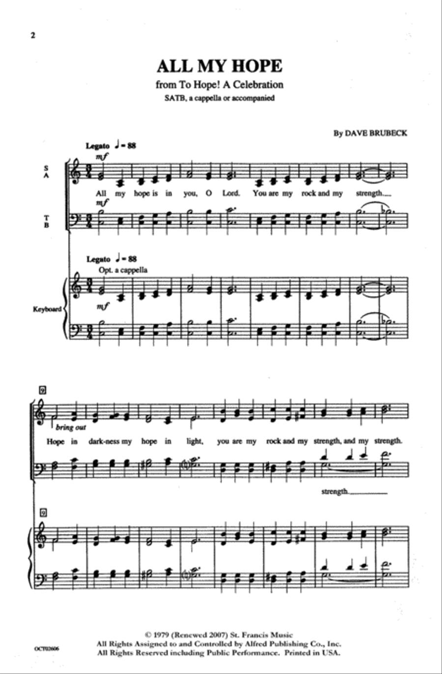 All My Hope (from To Hope! A Celebration) 4-Part scores gallery preview page 2